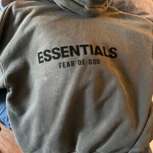 Essential black fear of God hoodie